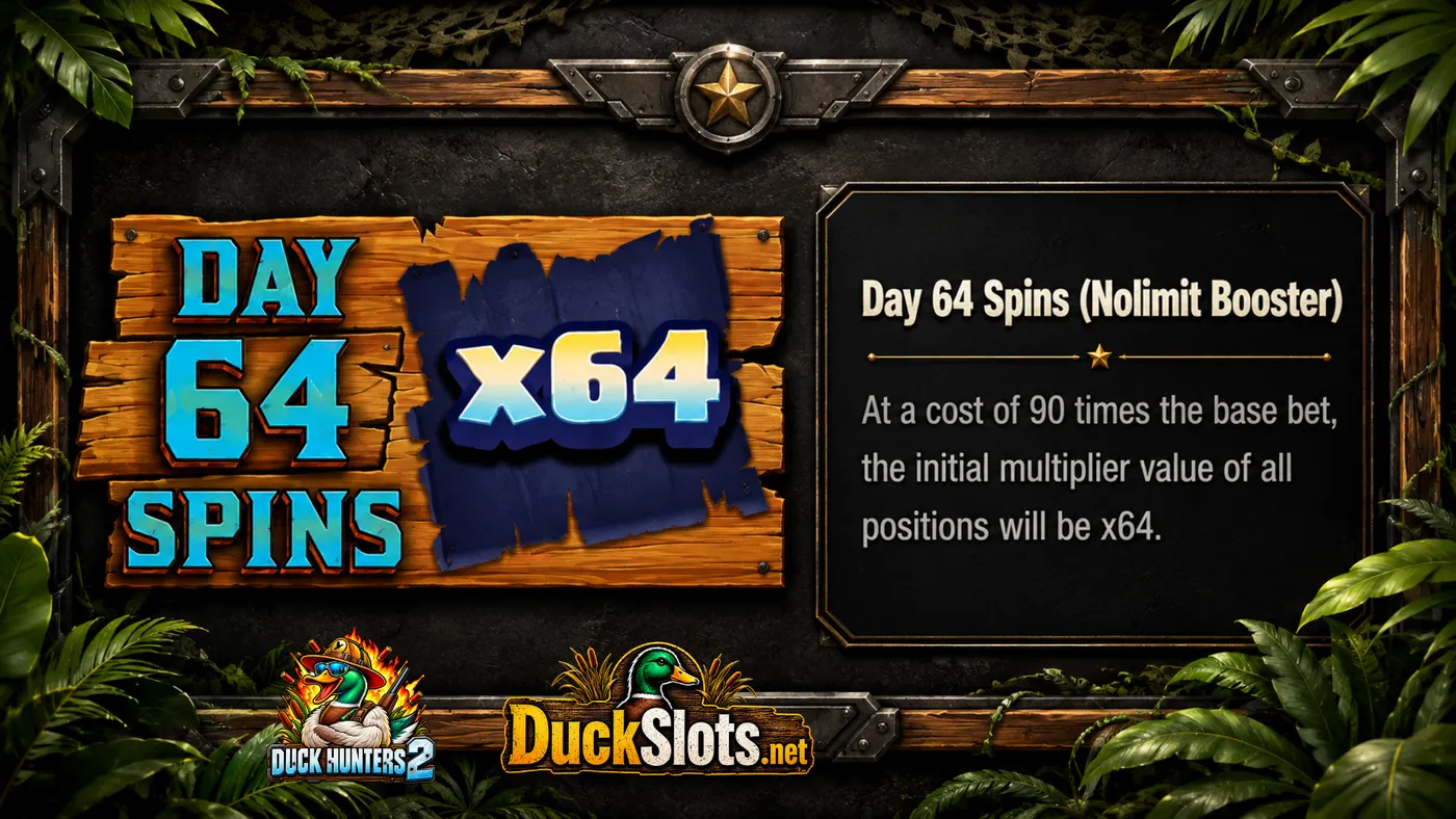 Duck Hunters 2 slot by Nolimit City — Day 64 Spins booster