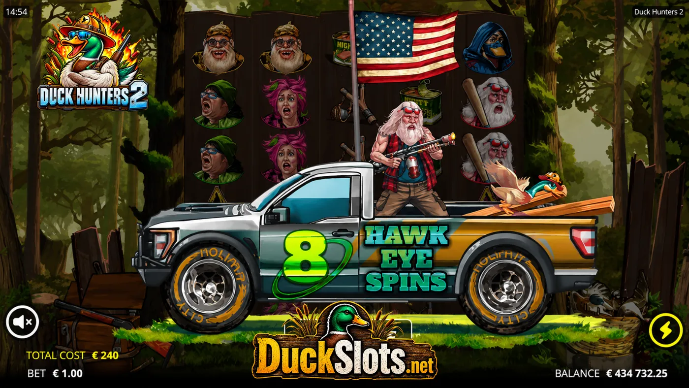 Duck Hunters 2 slot by Nolimit City — base game reels