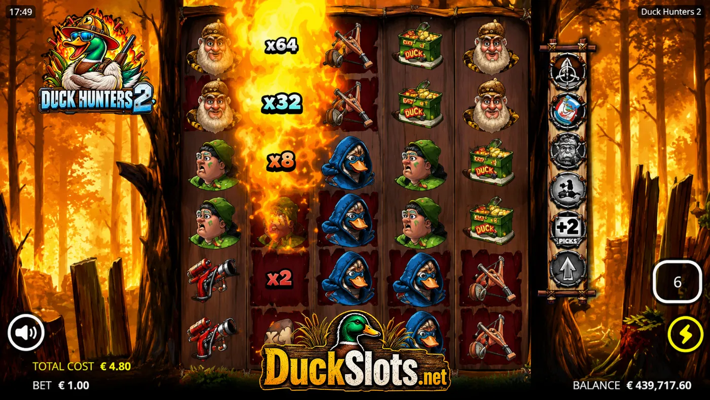 Duck Hunters 2 slot by Nolimit City — base game reels