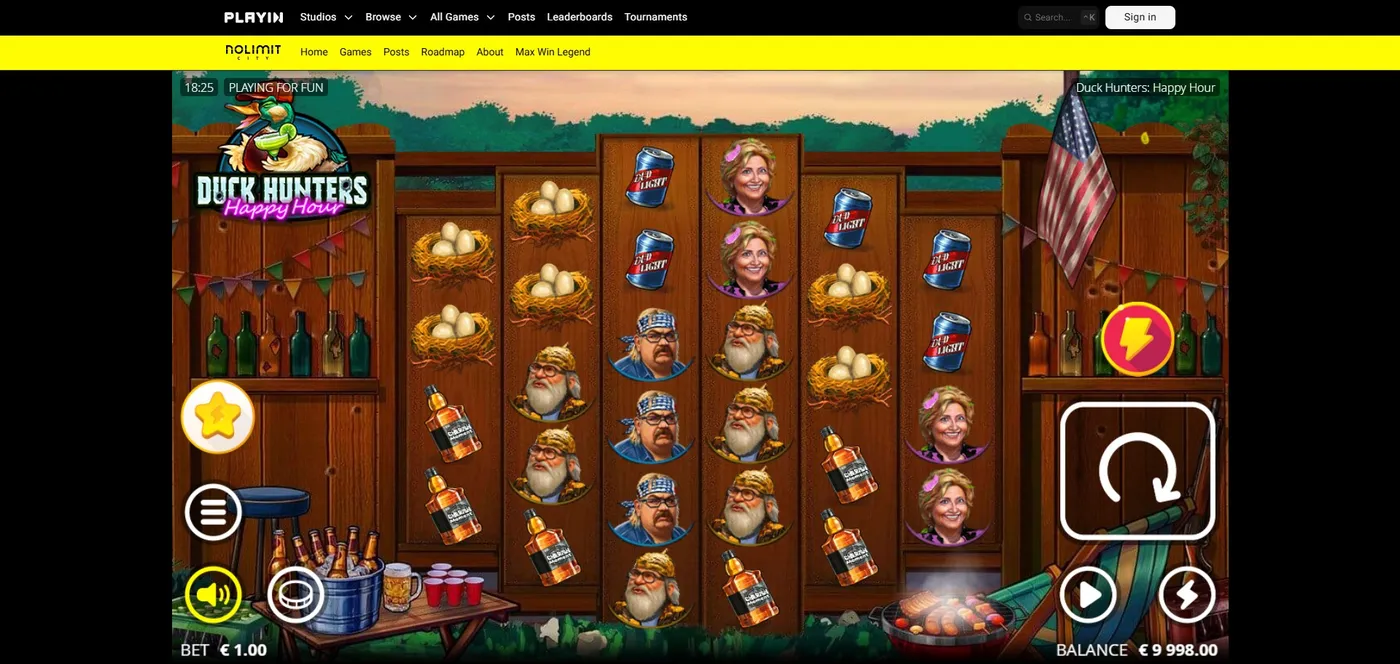 Duck Hunters: Happy Hour duck slot base game by Nolimit City