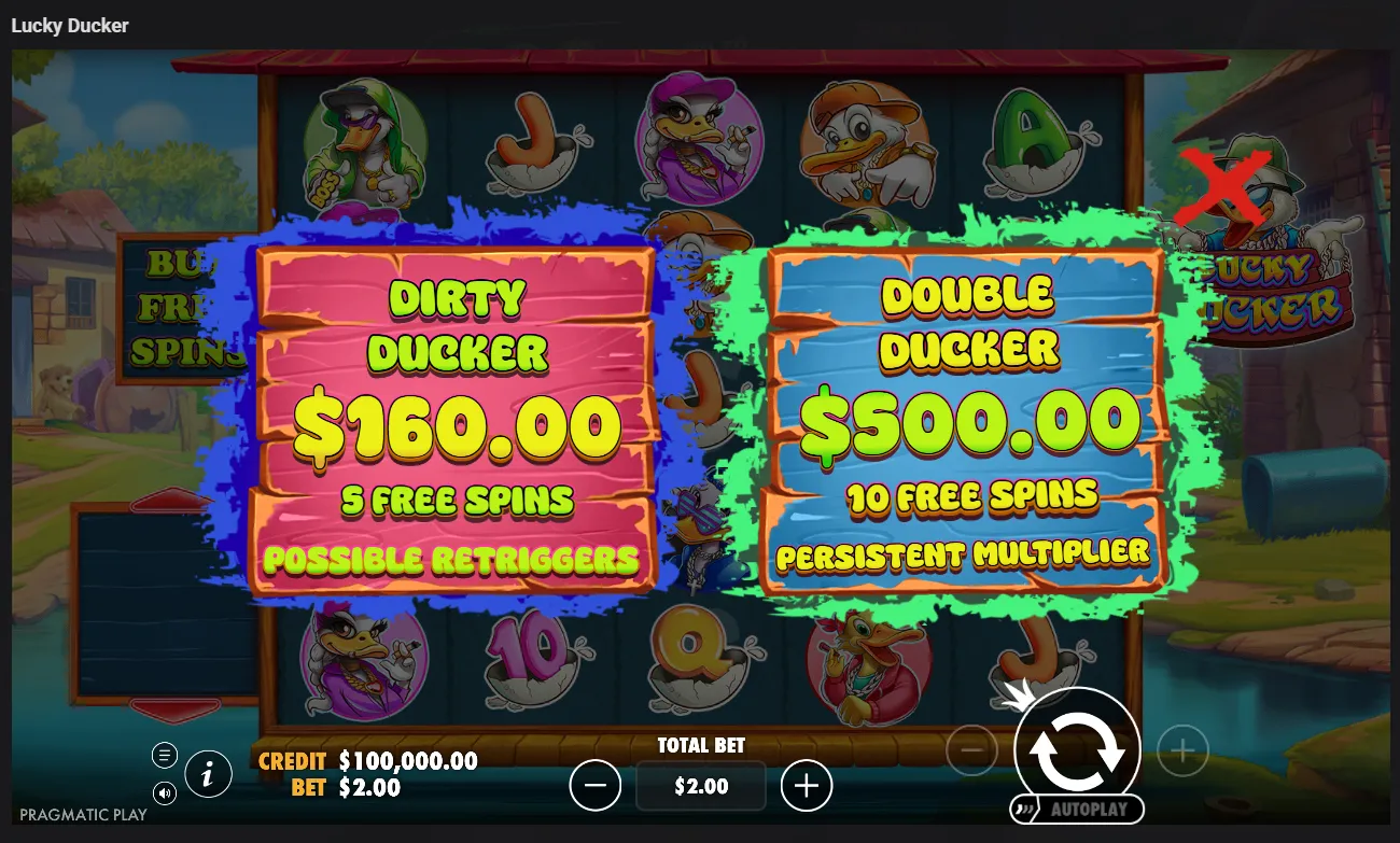 Lucky Ducker duck slot bonus round in play by Pragmatic Play