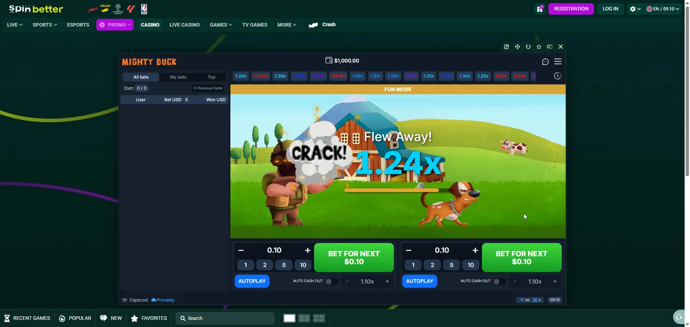 Mighty Duck duck slot bonus round in play by Capecod