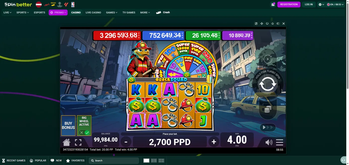 Quack Squad duck slot base game by Pateplay