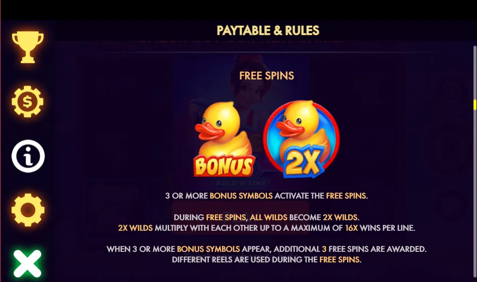 Rubber Duck Hold'n'Link duck slot bonus round in play by NetGame
