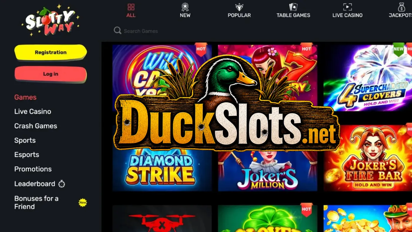 SlottyWay casino lobby with slot games