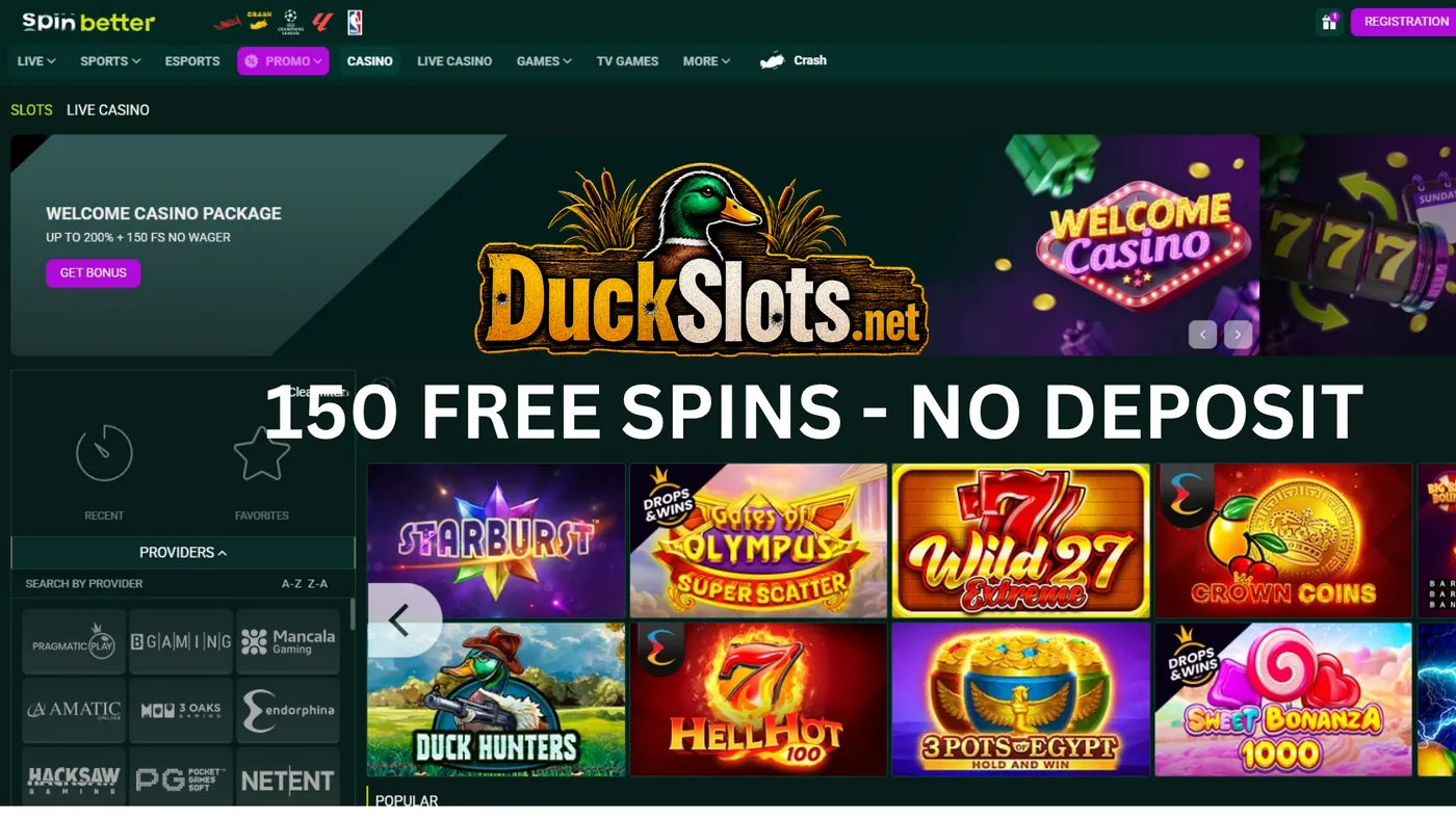 SpinBetter casino bonus and free spins page