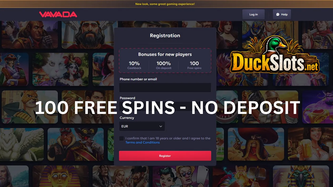 VAVADA casino bonus and free spins page